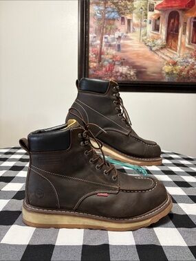 Sureway Men's 6" Leather WP Steel Safety Toe Work Boots Brown Size 13 ASTM F2413